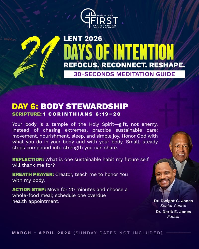 Image for the Tweet beginning: Day 6: Body Stewardship

What is