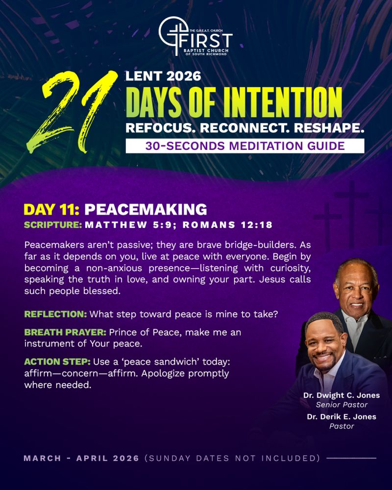 Image for the Tweet beginning: Day 11: Peacemaking

What step toward